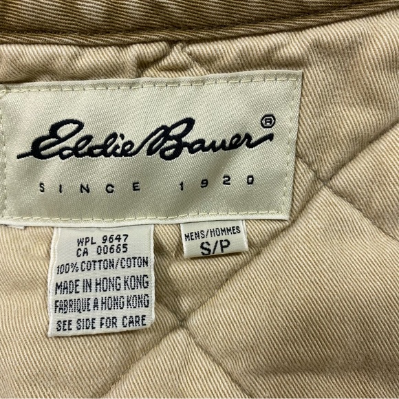 Eddie Bauer Quilted Vest Tan S/P Men’s Button Down quilted Casual Vest P… - Picture 2 of 7